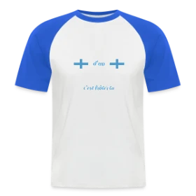 Maquette de T-shirt baseball manches courtes Homme « Humour Marseillais Perfection » à imprimer et personnaliser