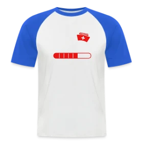 Maquette de T-shirt baseball manches courtes Homme « Future Infirmière : Patientez ! T-shirt Humour et Motivation » à imprimer et personnaliser
