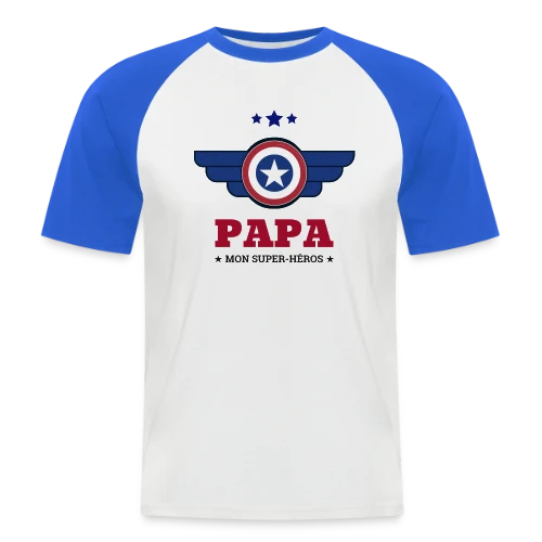 T-shirt Super Papa Héros - T-shirt baseball manches courtes Homme