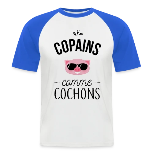 Copains comme Cochons - Duo d'Amis - T-shirt baseball manches courtes Homme