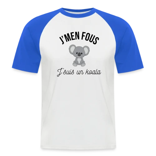 T-shirt "J'm'en Fous, J'suis un Koala" - Humour Décontracté - T-shirt baseball manches courtes Homme