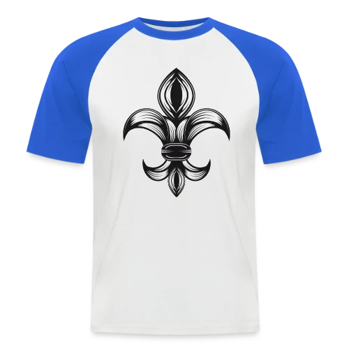 Fleur de Lys Élégante - Symbole Royal - T-shirt baseball manches courtes Homme