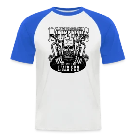 Maquette de T-shirt baseball manches courtes Homme « T-Shirt Attention aux Routiers - Humour du Bitume » à imprimer et personnaliser