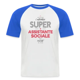 Maquette de T-shirt baseball manches courtes Homme « L'Authentique Super Assistante Sociale » à imprimer et personnaliser