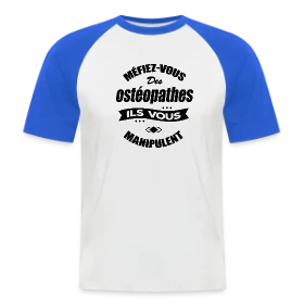 Maquette de T-shirt baseball manches courtes Homme « Ostéopathe Manipulateur Humour » à imprimer et personnaliser