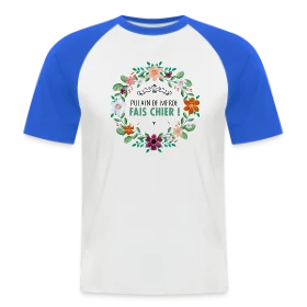 Maquette de T-shirt baseball manches courtes Homme « Coup de Gueule Fleuri » à imprimer et personnaliser