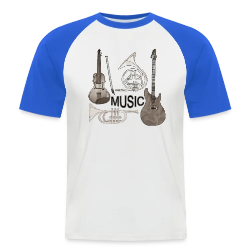 Passion Musique : Instruments & Guitare - T-shirt baseball manches courtes Homme