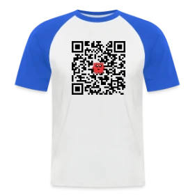 Maquette de T-shirt baseball manches courtes Homme « QR Code Mignon » à imprimer et personnaliser