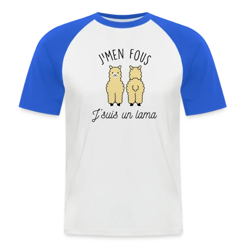 T-shirt "J'men fous j'suis un lama" - Humour Décalé - T-shirt baseball manches courtes Homme