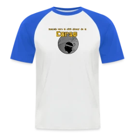 Maquette de T-shirt baseball manches courtes Homme « Corse : Le Côté Obscur de l'Île de Beauté » à imprimer et personnaliser