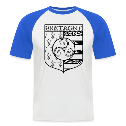 T-Shirt Bretagne - Blason Gwenn Ha Du Triskèle Tribal - T-shirt baseball manches courtes Homme