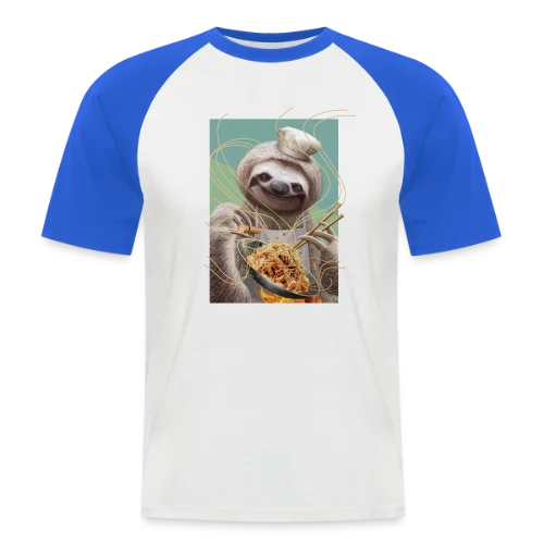 Le Paresseux Chef des Nouilles Sautées - T-shirt baseball manches courtes Homme