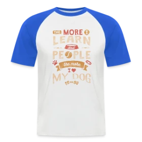 Maquette de T-shirt baseball manches courtes Homme « Mon Chien Mon Amour » à imprimer et personnaliser