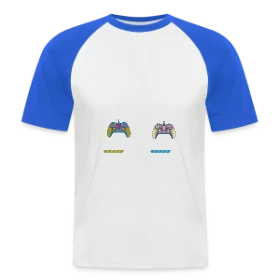 Maquette de T-shirt baseball manches courtes Homme « Niveau Papa Débloqué : T-shirt Futur Papa Gamer » à imprimer et personnaliser
