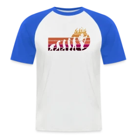 Maquette de T-shirt baseball manches courtes Homme « Évolution Pompier Rétro – Métier de Héros » à imprimer et personnaliser