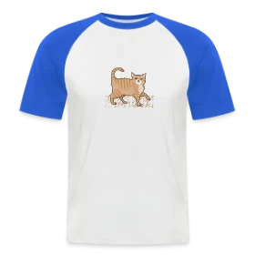 Maquette de T-shirt baseball manches courtes Homme « T-shirt Humour 'Mon Pyjama 80% Poils de Chat' » à imprimer et personnaliser