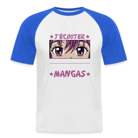 Maquette de T-shirt baseball manches courtes Homme « Fan d'Anime & Dessinateur Manga » à imprimer et personnaliser