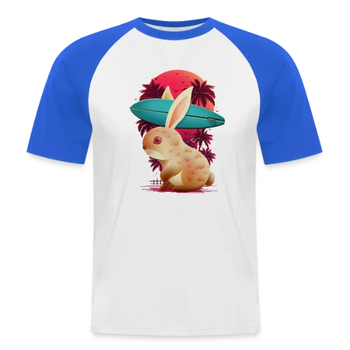 Lapin Surfeur Estival - T-shirt baseball manches courtes Homme