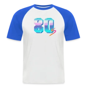 Maquette de T-shirt baseball manches courtes Homme « Années 80 Holographique » à imprimer et personnaliser