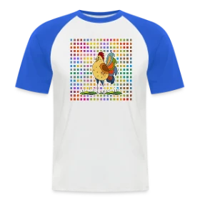 Maquette de T-shirt baseball manches courtes Homme « Coq Fier » à imprimer et personnaliser