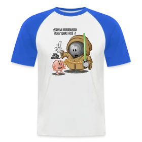 Maquette de T-shirt baseball manches courtes Homme « Que la pétanque soit avec toi ! » à imprimer et personnaliser