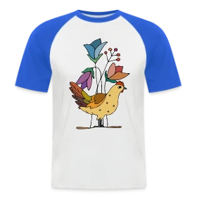 Maquette de T-shirt baseball manches courtes Homme « L'Oiseau Majestueux » à imprimer et personnaliser