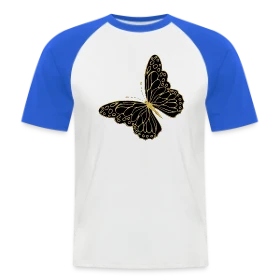 Maquette de T-shirt baseball manches courtes Homme « Papillon Élégant » à imprimer et personnaliser
