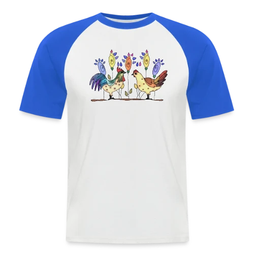 Duo Fermier Coq & Poule - T-shirt baseball manches courtes Homme