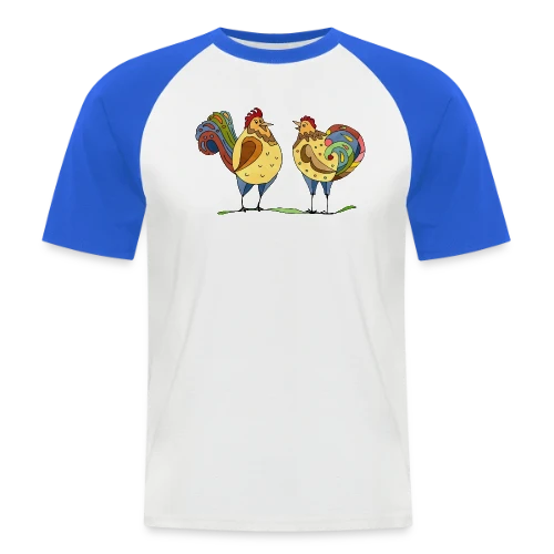 Duo Coq & Poule Champêtre - T-shirt baseball manches courtes Homme