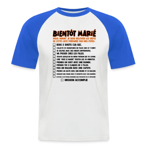 Défis EVG Futur Marié - T-shirt baseball manches courtes Homme