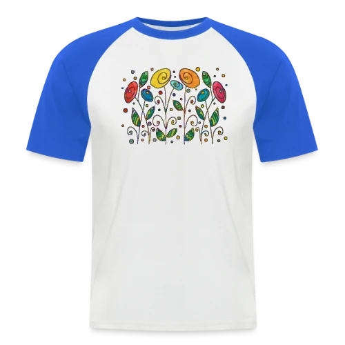 Fleurs Éclatantes - T-shirt baseball manches courtes Homme