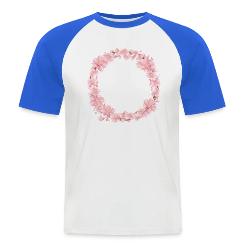 Couronne Florale Rosée : L'Éclat du Printemps - T-shirt baseball manches courtes Homme