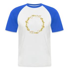 Maquette de T-shirt baseball manches courtes Homme « Team de la Mariée EVJF : T-shirt Couronne de Fleurs pour Enterrement de Vie de Jeune Fille » à imprimer et personnaliser