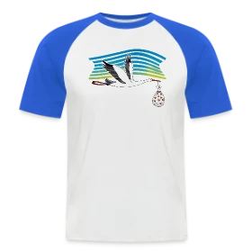 Maquette de T-shirt baseball manches courtes Homme - Cigogne Majestueuse à imprimer et personnaliser
