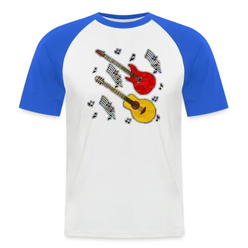 Mélodie Guitare Vintage - T-shirt baseball manches courtes Homme