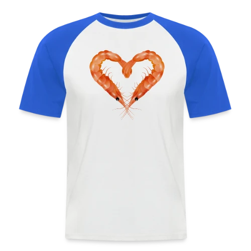 Cœur de Crevettes Roses - T-shirt baseball manches courtes Homme