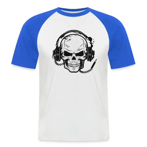 Tête de Mort Casque Audio - Esprit Rock - T-shirt baseball manches courtes Homme