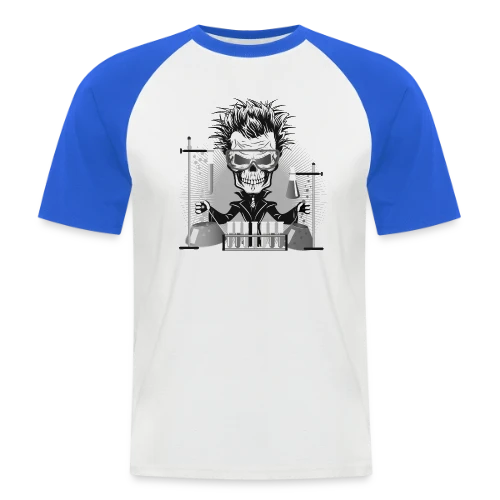 Crâne Scientifique Déjanté au Labo - T-shirt baseball manches courtes Homme
