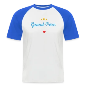 Maquette de T-shirt baseball manches courtes Homme « Grand-Père d'Amour : Personnalisé avec Noms des Petits-Enfants » à imprimer et personnaliser