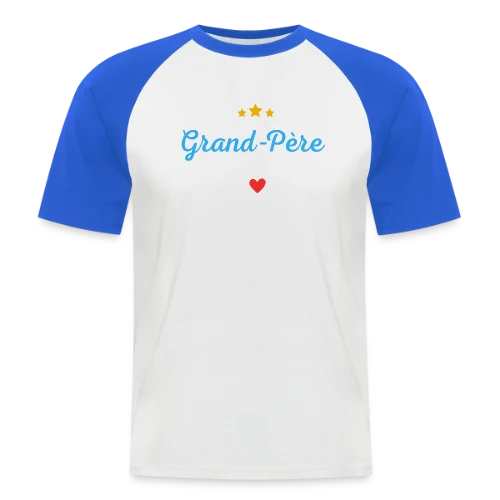 Grand-Père d'Amour : Personnalisé avec Noms des Petits-Enfants - T-shirt baseball manches courtes Homme