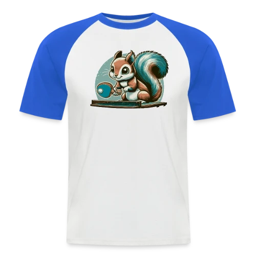 L'Écureuil Champion de Ping-Pong Cartoon - T-shirt baseball manches courtes Homme
