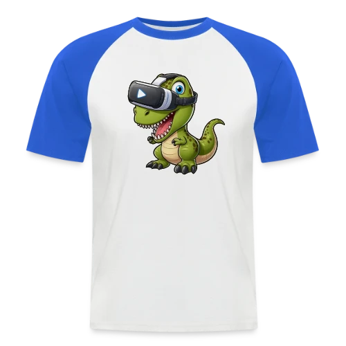 Dino T-Rex en Réalité Virtuelle – Humour Geek - T-shirt baseball manches courtes Homme