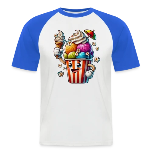 T-Shirt Glace Comic : Fun, Fraîcheur Estivale & Gourmandise - T-shirt baseball manches courtes Homme