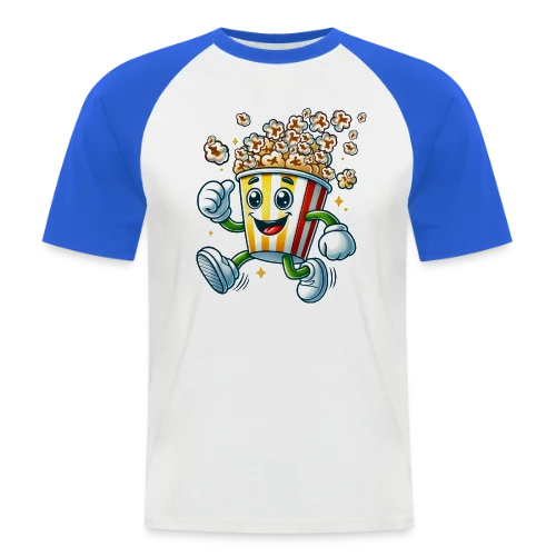 T-shirt Popcorn Comique : La Star de Vos Soirées Ciné - T-shirt baseball manches courtes Homme