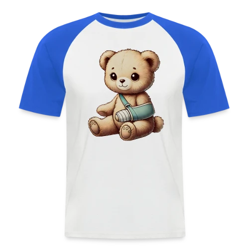 Teddy Réconfortant Plâtré : L'Ours Symbole de Courage et d'Amour - T-shirt baseball manches courtes Homme