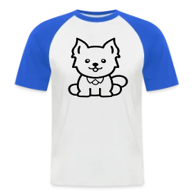 Maquette de T-shirt baseball manches courtes Homme « Petit Chien Mignon » à imprimer et personnaliser