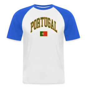 Maquette de T-shirt baseball manches courtes Homme « L'Esprit Portugal » à imprimer et personnaliser