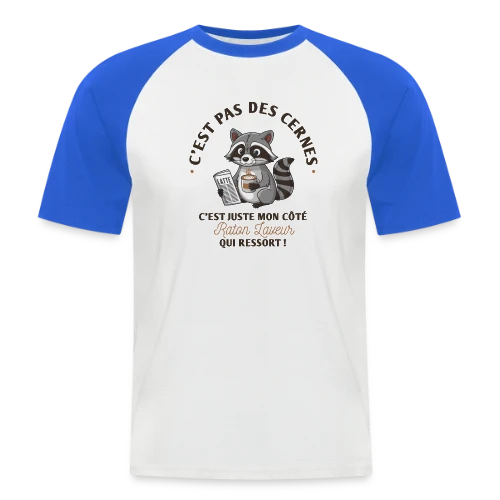 T-shirt Humour : Mon Côté Raton Laveur - T-shirt baseball manches courtes Homme