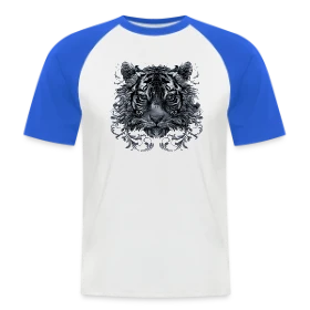 Maquette de T-shirt baseball manches courtes Homme « Tigre Majestueux Ornemental » à imprimer et personnaliser