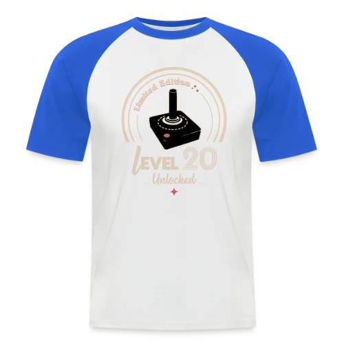 T-shirt Gaming "Niveau 20 Débloqué" - Rétro Anniversaire - T-shirt baseball manches courtes Homme